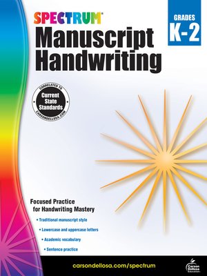 cover image of Spectrum Manuscript Handwriting, Grades K--2